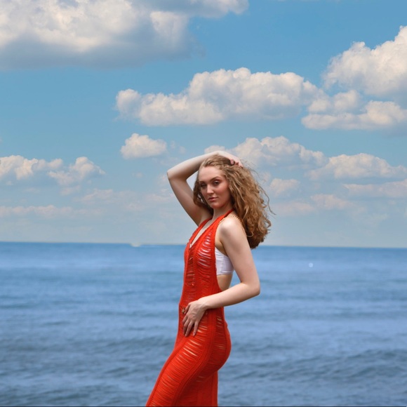 Women’s fringe mid-length cover up. - Picture 1 of 12